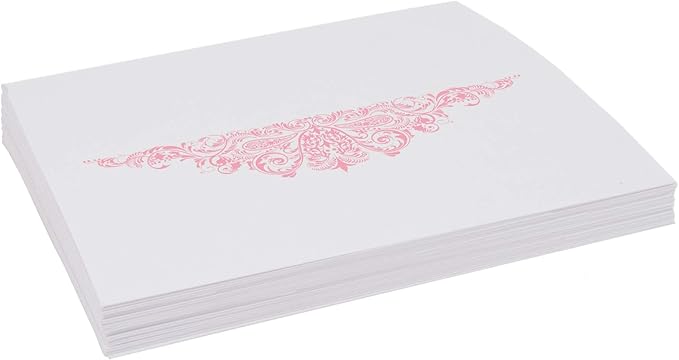 Paisley Place Cards, Pink (Choose Color), Set of 60, Pre-cut and Scored - Wedding, Party, Dinner, and Special Events - Made in the USA