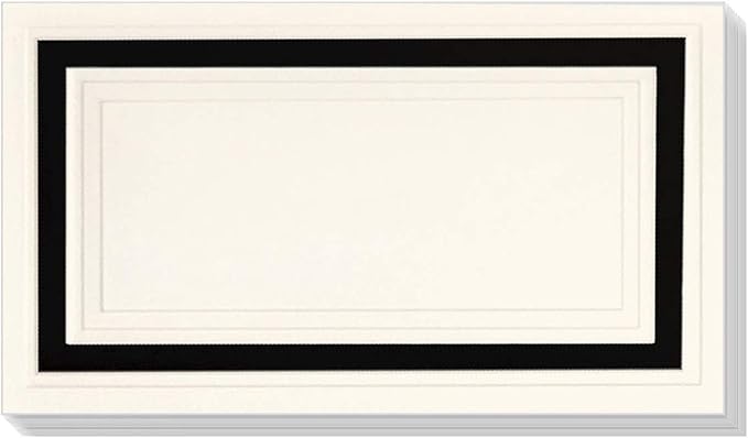 PaperDirect Cream Cover Stock Place Cards with Black Foil Border, 100-Pack