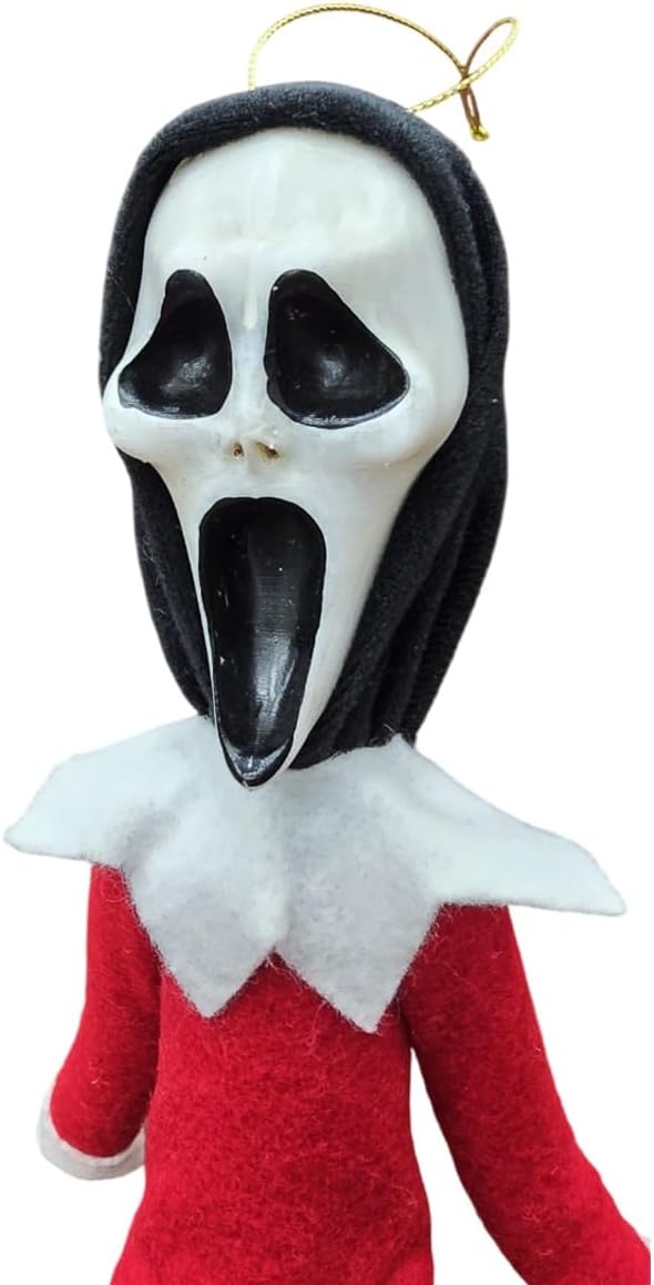 Creepy Ghost Masked Elf Decoration 35cm – Handmade Horror-Inspired Ornament for Christmas, Halloween & Holiday Party Décor – Spooky Collectible with Sinister Expression