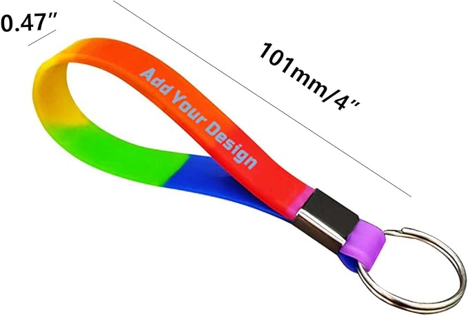 50 Personalized Silicone Keychains for Backpack Key Cellphone, Custom Silicone Keyrings CustomText/Icon for Adults