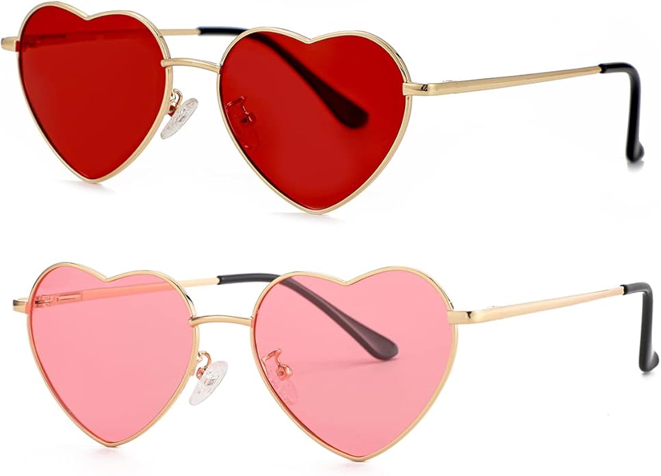 JOVAKIT Polarized Heart Sunglasses for Women Fashion Lovely Style Metal Frame UV400 Protection Lens