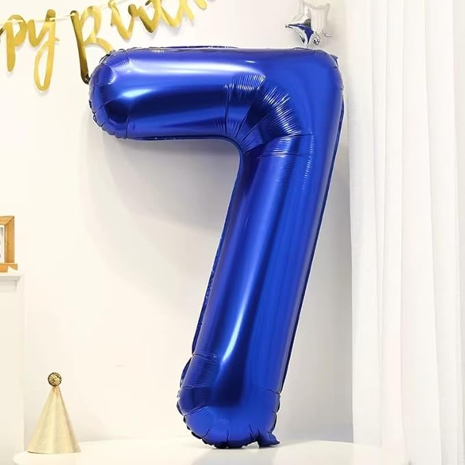40 inch Navy Blue Number Balloon Dark Blue 7 Balloons Giant Foil Helium Balloons Blue Number 7 Balloon for 7th Birthday Party Decorations