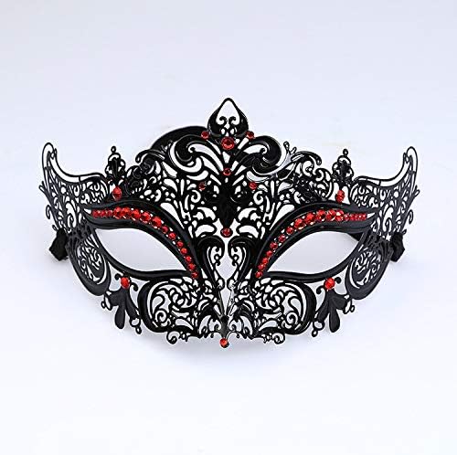 Venetian Masquerade Mask for Women - Ultralight Shiny Metal Rhinestone Party Evening Prom Ball Mask