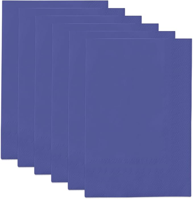 qiqee Bluish Blue Paper Napkins 13 * 16inch Guest Paper Disposable Towels Napkin Paper Hand Towels for Wedding, Dinner, Birthday Party, Dessert Cocktail ＆ Kitchen Napkins（ 120 Count）