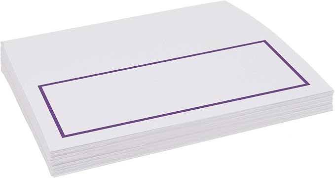 Single Line Border Place Cards, Purple (Choose Color), Set of 60, Pre-cut and Scored - Wedding, Party, Dinner, and Special Events - Made in the USA