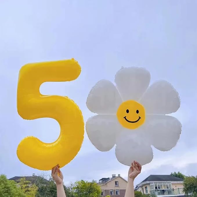 40 inch Yellow Number Balloon Giant Foil Helium Balloons Number 5 Balloon for 5th Birthday Party Decorations