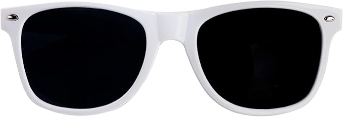 Super Z Outlet Plastic Vintage Retro Style Sunglasses Classic Shades Eyewear Party Favors (12, White)