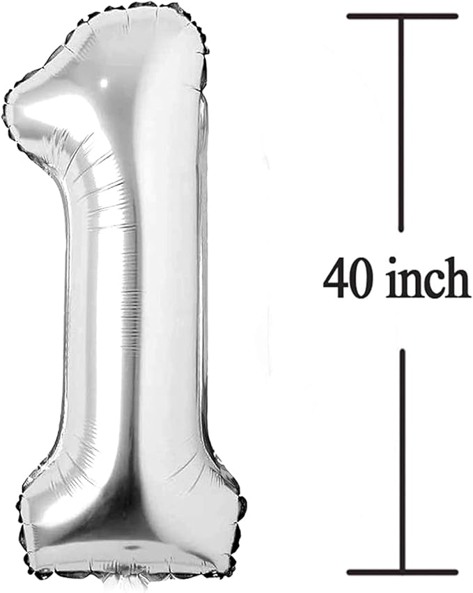Silver 13 Number Balloons Big Giant Jumbo Large Number 13 Foil Mylar Balloons for Girl Boy 13th Birthday Party Supplies 13 Anniversary Events Decorations-40 inch