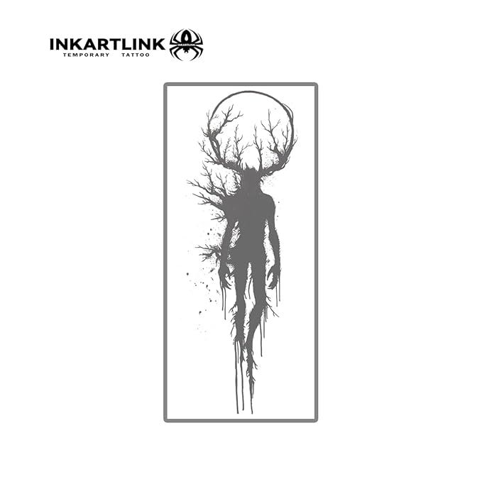 INKARTLINK Semi Permanent Tattoo, Temporary Tattoo, Beautiful and Realistic Design, Fun Tattoo Experience, Cruelty-free, Non-reflective, Waterproof (Devil's Tree)
