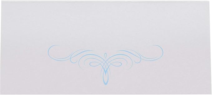 Decadent Flourish Place Cards, Light Blue (Choose Color), Set of 150, Pre-cut and Scored - Wedding, Party, Dinner, and Special Events - Made in the USA