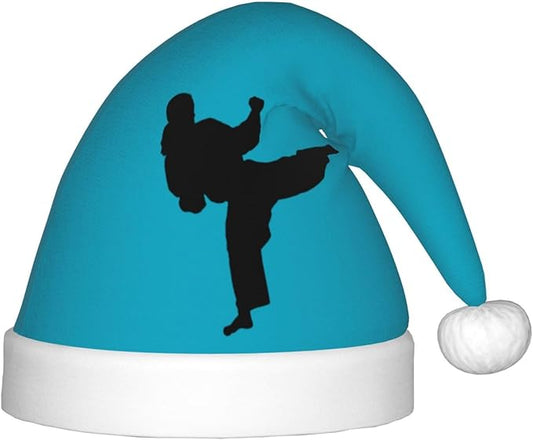 MUSM Karate Print Christmas Hat For Kids Party Hat With Soft Pom Pom, Perfect For Christmas, Halloween New Year