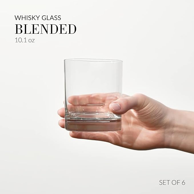 Krosno Whisky Sour Tumbler Glasses Old Fashioned Bourbon Cognac Brandy | Set of 6 | 10.1 oz | Blended Collection | Perfect for cocktails, drinks, water, juice, scotch, irish liquor, whisky