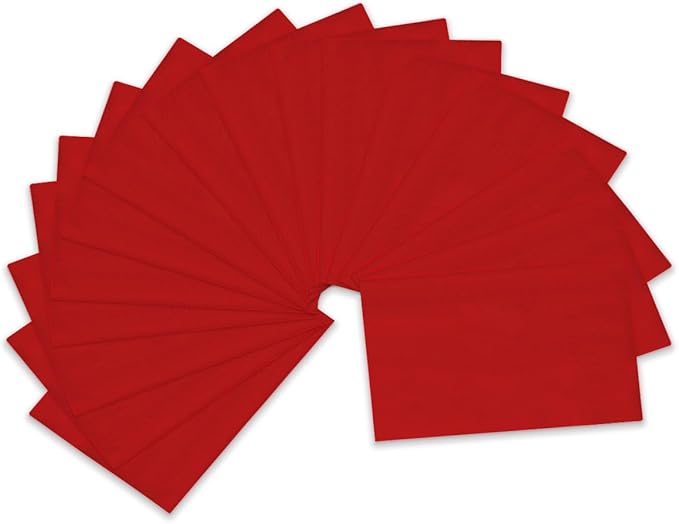qiqee Red Paper Napkins 13 * 16inch Guest Paper Disposable Towels Napkin Paper Hand Towels for Wedding, Dinner, Birthday Party, Dessert Cocktail ＆ Kitchen Napkins（ 120 Count）