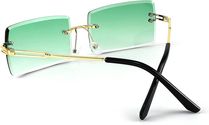 FEISEDY Vintage Rimless Sunglasses Rectangle Frameless Candy Color Glasses Women Men B2642