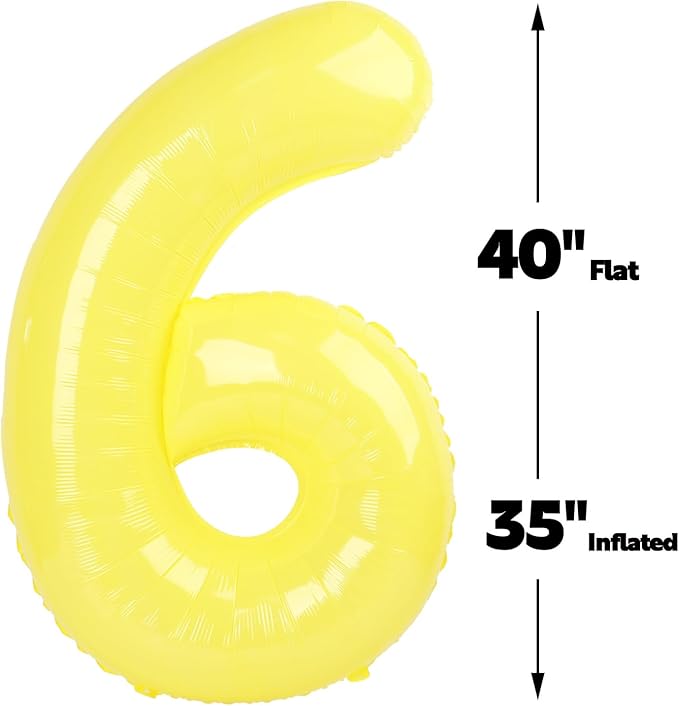 Number Balloon 6 Yellow Macaron