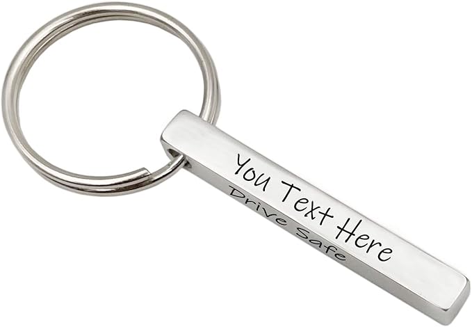 good goods Personalized Keychains for Women Customized Key Chains Men Engraved Name Inspirational Stainless Steel Dog Tag