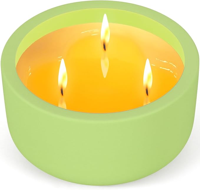 Viyffo Fall Candles - Lemon & Vanilla, 3 Wick Large Scented Candle, 20oz Soy Candles for Women & Men, Non Toxic Aromatherapy Candle, Ceramic Velas Perfect for Autumn Home Decor & Gift