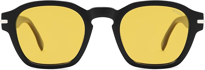 SOJOS Vintage Retro Square Polarized Sunglasses Men Standard Fit Trendy Womens Sun Glasses SJ2382