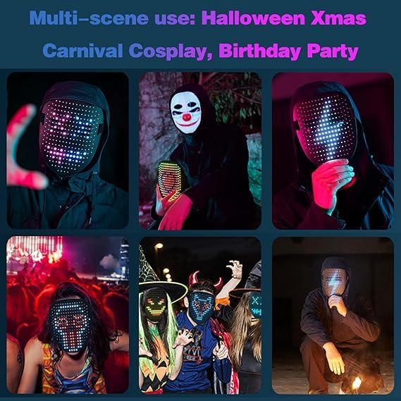 gesture-sensing Led multi-changeable masks light up the face-changing masks for Halloween and Christmas masqueradeballs