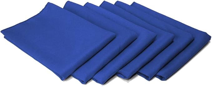 TableLinensforLess 17"x17" Polyester Cloth Napkins, Set of 6 (Royal Blue) | Easy-Care, No-Iron Finish, Superior Color Retention, Machine Washable