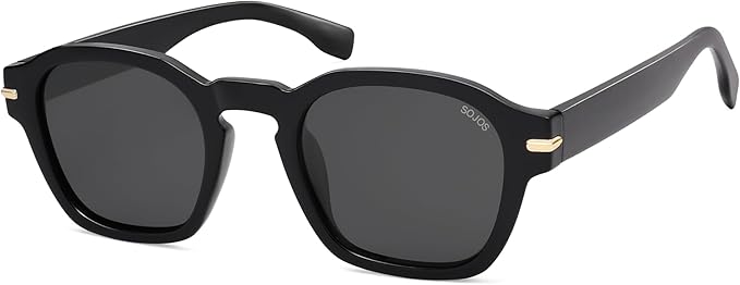 SOJOS Vintage Retro Square Polarized Sunglasses Men Standard Fit Trendy Womens Sun Glasses SJ2382