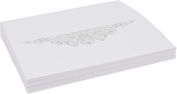 Paisley Place Cards, Silver (Choose Color), Set of 150, Pre-cut and Scored - Wedding, Party, Dinner, and Special Events - Made in the USA