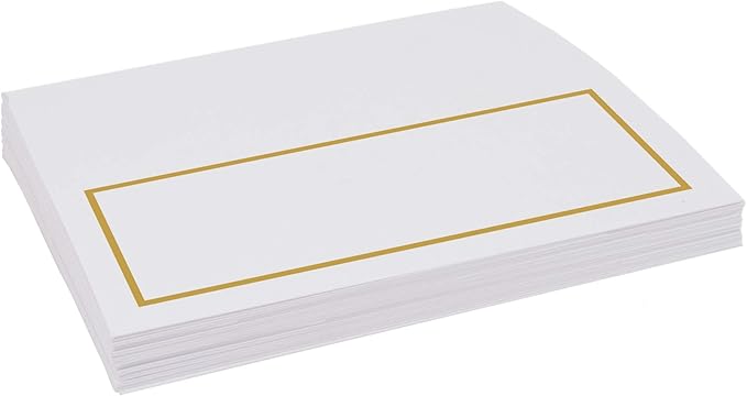 Single Line Border Place Cards, Gold (Choose Color), Set of 60, Pre-cut and Scored - Wedding, Party, Dinner, and Special Events - Made in the USA
