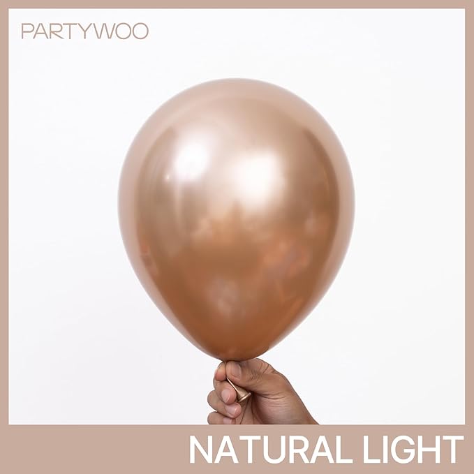 PartyWoo Metallic Rose Gold Balloons, 85 pcs Champagne Gold Balloons Different Sizes Pack of 18 Inch 12 Inch 10 Inch 5 Inch Balloons for Balloon Garland as Party Decorations, Champagne Gold-G112
