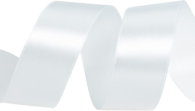 1 Inch Light Blue Solid Satin Ribbon, 50 Yards Craft Fabric Ribbon for Gift Wrapping Floral Bouquets Wedding Party Decoration