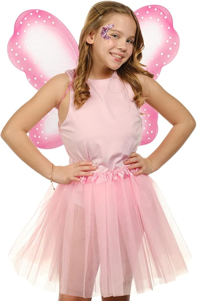 Funcredible Butterfly Wings with Chunky Glitter - Butterfly Costume - Fairy Wings Costume Set - Fairy Costume for Woman