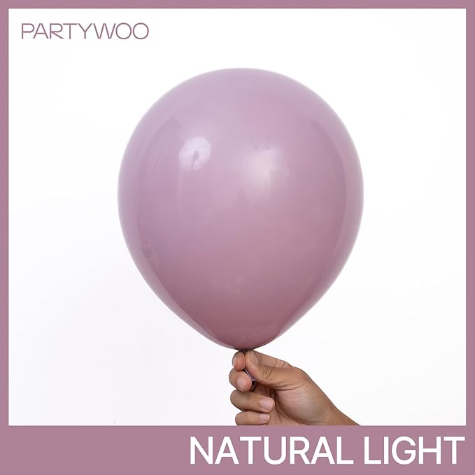 PartyWoo Dusty Purple Balloons 50pcs 12 Inch Lavender Boho Neutral Balloons for Wedding Anniversary Baby Shower Graduation Butterfly Bridal Shower Princess Fairy Birthday Party Decorations Purple-F29