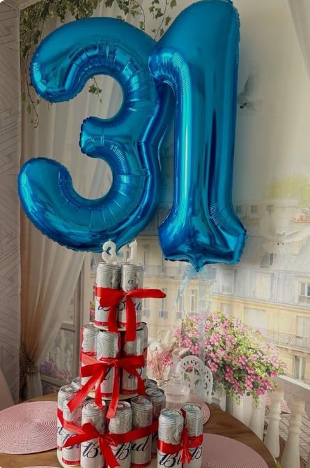 Navy blue Number 1 Balloon 40 inch, Number 1 Birthday Balloon for Boy Girl, Blue Foil One Balloon for 1st 10 11 12 16 18 Birthday Party, Anniversary Celebration Number Balloons Decorations