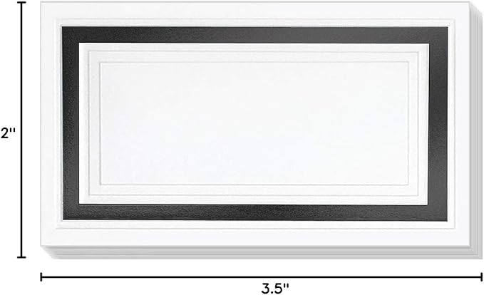 PaperDirect White Cover Stock Place Cards with Black Foil Border, 200-Pack