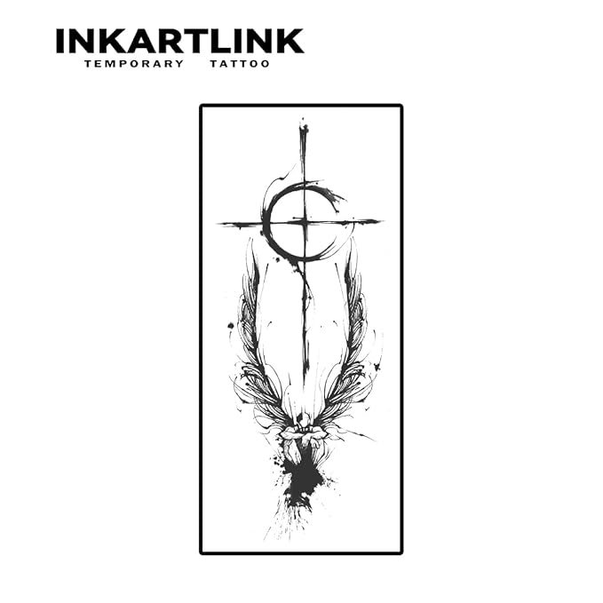 INKARTLINK Temporary Tattoos, Semi Permanent Tattoo Adult Art Design Waterproof Temp Tattoo Party Favors Tattoo Stickers Realistic Look, No Adhesive, Lasts 1-2 Weeks (Angel Sketch)