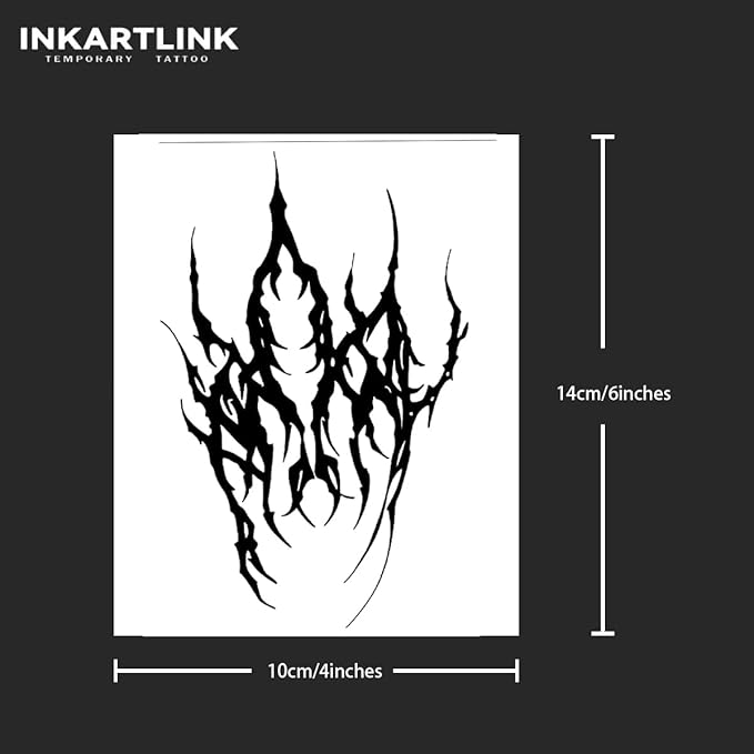 INKARTLINK Temporary Tattoos, 2 Sheets Large Semi Permanent Tattoo Adult Art Design Waterproof Temp Tattoo Party Favors Realistic Look, No Adhesive, No Reflection, Lasts 1-2 Weeks (Ink Devil 3)