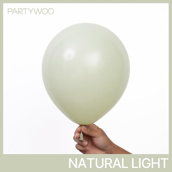 PartyWoo Sage Green Balloons 50pcs 12 Inch Boho Dusty Olive Green Latex Balloons for Birthday Baby Shower Graduation Engagement Wedding Dinosaur Jungle Golf Football Theme Party Decorations Green-F32