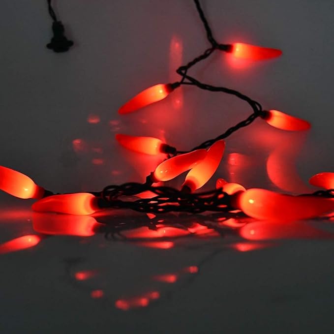 Abeja Red Chchili Pepper String Lights, 13.6FT Chili Pepper String Lights with 37 Mini Lights Bulbs(2 Spare), Christmas Decorations for Outdoor/Indoor Garden Corridor Christmas Tree