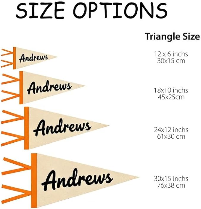 Personalized Name Pennant Flag, Handmade Custom Felt Nursery Pennant for Boy Girl, Baby Name Banner Flag Wall Hanging for Bedroom Dorm Baby Shower Kids Room