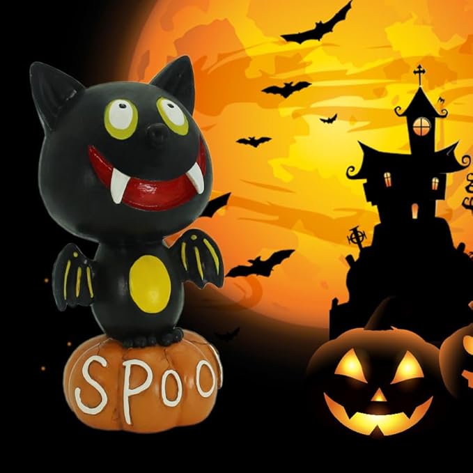 Halloween Figurines Pumpkin Bat Figurine Statue Decoration