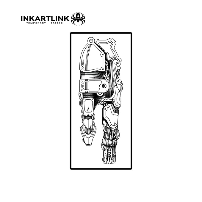 INKARTLINK Semi Permanent Tattoos, realistic temporary tattoos, suitable for cool boys and girls, waterproof and non-reflective, exquisite packaging, unique design (Mechanical fingers)