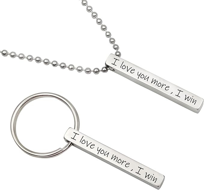good goods Personalized Keychains for Women Customized Key Chains Men Engraved Name Inspirational Stainless Steel Dog Tag