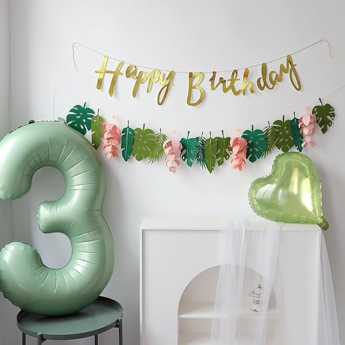 40 Inch Green Number Balloon 3 Olive Green Foil Balloon Sage Green 3 Balloons Mylar Helium Balloon for Birthday Party Decorations Girls Boys Baby Shower Wedding Anniversary Decoration (Number 3)