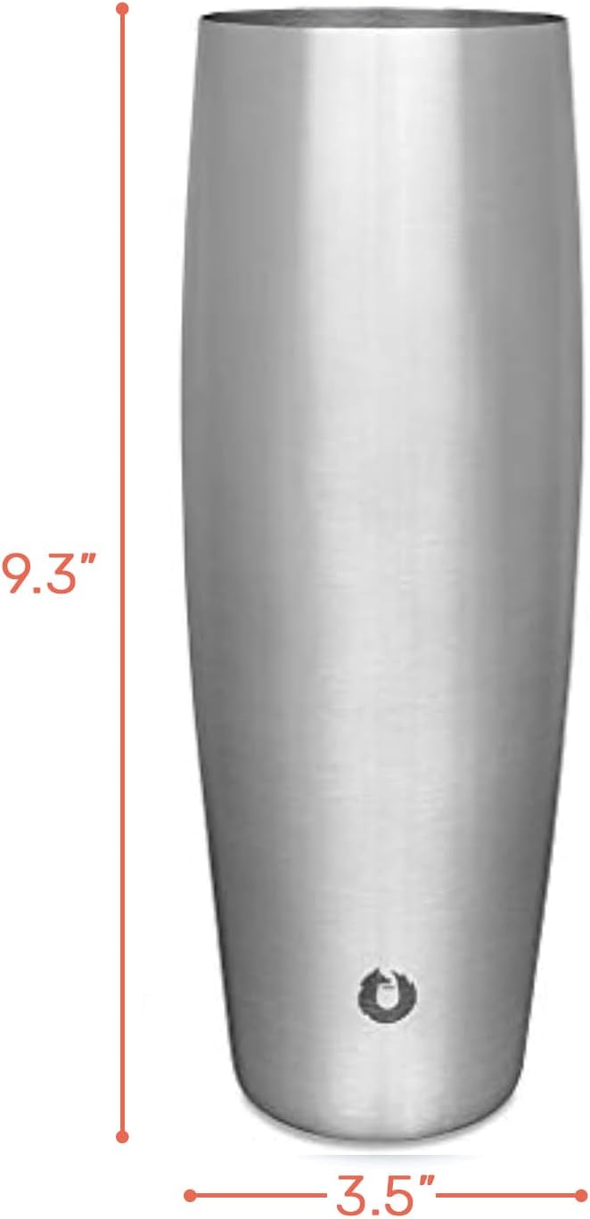 SNOWFOX Premium Vacuum Insulated Stainless Steel Beer Glass With Lid, Home Bar Accessories, Elegant Bartending, Lightweight Pint Glasses, Sleek Drinkware, Frosty Beverages Stay Cold, 23.9oz