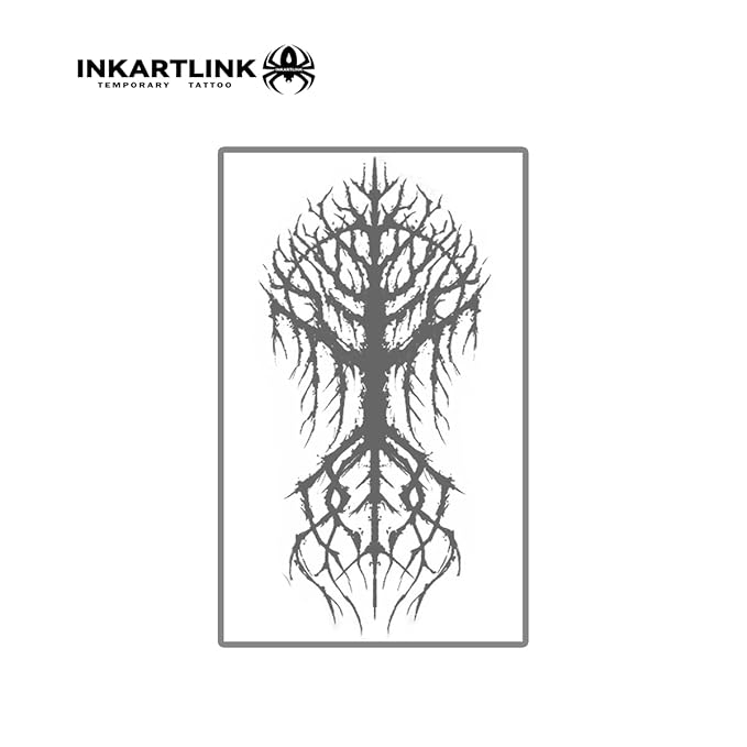 INKARTLINK Semi Permanent Tattoo, Party Tattoo, Beautiful and Realistic Design, Fun Tattoo Experience, Cruelty-free, Non-reflective, Waterproof (Tree of Life 2)