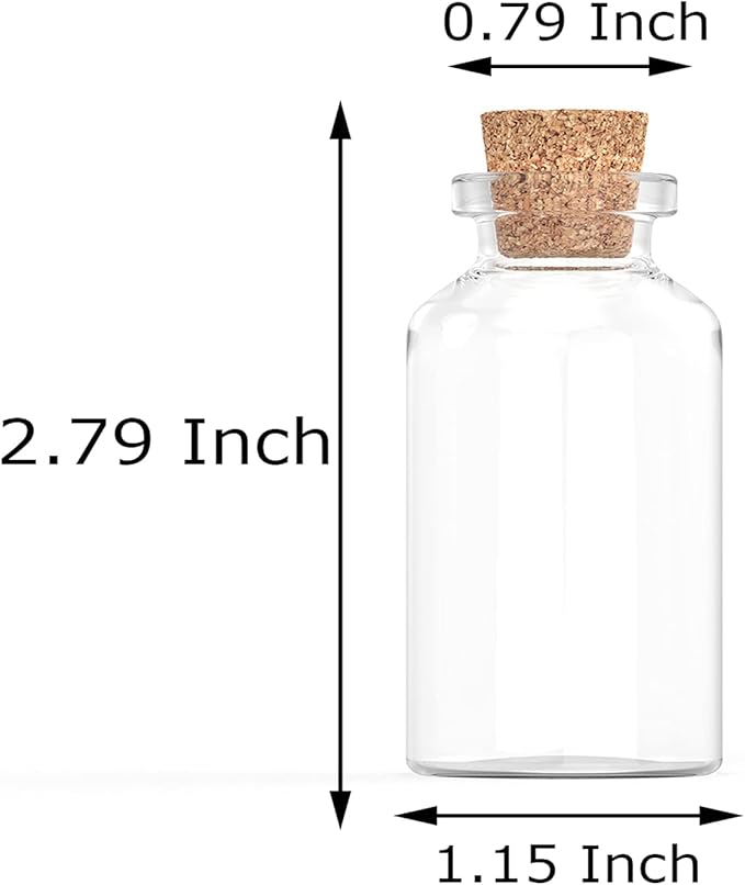 Axe Sickle 14 Pcs 30 mL Small Glass Bottles with Cork Stopper Mini Message Bottles, DIY Decoration Wishing Bottles for Mother's Day Wedding Thanksgiving Halloween Christmas