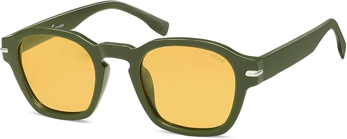 SOJOS Vintage Retro Square Polarized Sunglasses Men Standard Fit Trendy Womens Sun Glasses SJ2382