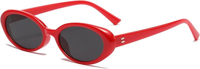 Retro Oval Sunglasses for Women Men Fashion Small Oval Sunglasses 90s Vintage Shades