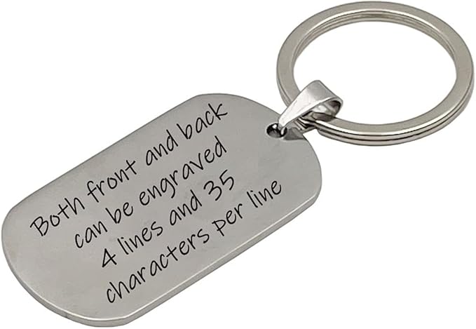 good goods Personalized Keychains for Women Customized Key Chains Men Engraved Name Inspirational Stainless Steel Dog Tag