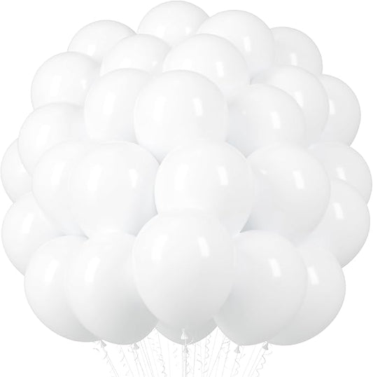 White Balloons, 66pack 12inch White Pearl Latex Party Balloons for Wedding, Birthday, Graduation, Bridal Shower, Baby Shower, Bachelorette and Engagement Decorations