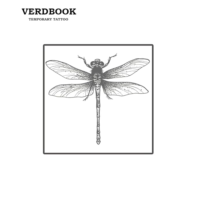 Waterproof Temporary Tattoos: 2-Sheet Tattoo Kit with Realistic Body Stickers, Semi-Permanent Tattoos for Adults Lasting 7-15 Days – Safe for Men & Women, Dragonfly Style